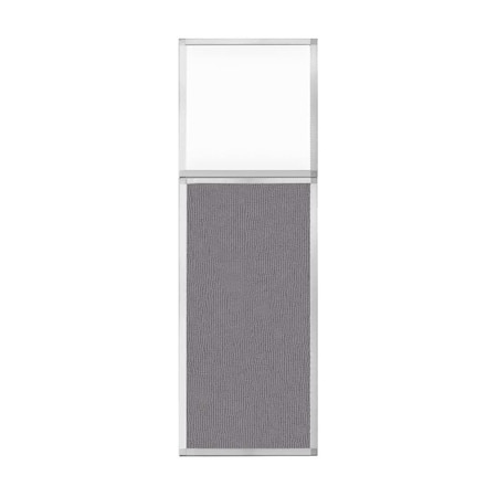 Versare Hush Panel Configurable Cubicle Partition 2' x 6' W/ Window Slate Fabric Clear Window 1852219-2